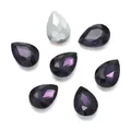Set di strass in vetro sfaccettato a goccia 10x14mm per decorazioni fai-da-te e nail art - Confezione da 10 / Viola Scuro (07 Stile)