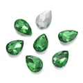 Strass in cristallo di vetro a goccia verde smeraldo 10x14mm per creazioni di gioielli - Confezione da 10 / Verde Smeraldo (Stile 11)