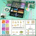 Kit de fabrication de bijoux DIY style ancien pour enfants avec perles de verre de 8mm - Édition de Luxe Guochao (400 Perles) + Boîte à Bijoux en Velours Ancien + Sac