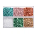 Juego de seis compartimentos de piedras de cristal de colores para decoración y DIY. - Set 6 Colores 2 / Caja de 6 rejillas