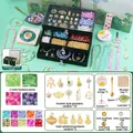 Coffret de perles DIY style vintage pour la création de bracelets pour les filles - Édition Suprême Guochao (700 Perles) + Boîte à Bijoux en Velours Ancien + Sac