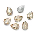 Strass in vetro a goccia sfaccettati champagne e argento 10x14mm per accessori DIY - Confezione da 10 / Oro Champagne (Stile 19)