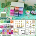 Kit complet de perles pour bijoux de style ancien avec boîte de rangement et outils de DIY - Édition Ultime Guochao (20 Couleurs 1000 Perles) 72 Compartiments + Sac