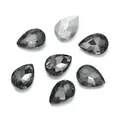 Cristalli di vetro grigio a goccia sfaccettati 10x14mm per bigiotteria e fai da te - Confezione da 10 / Grigio Fumo (Stile 20)