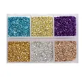 Set de 6 colores de piedras trituradas metálicas para arte de resina y manualidades - Set 6 Colores 6 / Caja de 6 rejillas