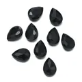 Strass in vetro nero a forma di goccia 10x14mm con fondo a punta per artigianato fai-da-te - Confezione da 10 / Nero (21 Stile)