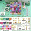 Kit complet de création de bijoux DIY avec perles et breloques de style antique. - Édition Ultime Guochao (20 Couleurs 1000 Perles) 9 Compartiments + Sac