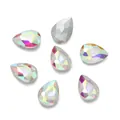 Strass in vetro cristallo a forma di goccia 10*14mm con finitura aurora AB multicolore - Confezione da 10 / Aurora AB (22 Stile)