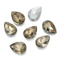 Strass in vetro champagne a forma di goccia 10x14mm con retro a punta per il fai da te - Confezione da 10 / Viola Chiaro (Stile 23)