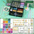 Kit de fabrication de bijoux DIY avec perles et pendentifs de style chinois ancien - Édition Ultime Guochao (1200 Perles) + Boîte à Bijoux en Velours Ancien + Sac