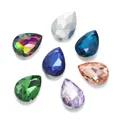 Strass in vetro a goccia 10x14mm in colori assortiti per creazioni e gioielli fai-da-te - Confezione da 10 / Stili Misti Casuali
