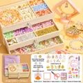 Kit de fabrication de bracelets DIY pour enfants avec perles, pendentifs et boîte de rangement. - Édition Zhen (6 Couleurs 600 Perles)
