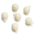Perle rotonde floccate bianco crema con fori pendenti per accessori per capelli e DIY - Confezione da 5 (15.5x20mm) / Bianco avorio