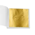 Hojas de pan de oro de imitación 9x9cm para nail art y decoración, libreta de 100 hojas - Cuadrado / Pack de 100 / Dorado