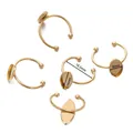Adjustable gold stainless steel marquise DIY ring base finding with size markings - Marquise / 5 Pieces/Pack (Approx. 8x16mm Internal) / Gold
