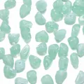 Irregular light green faux jade acrylic gravel beads with holes for DIY jewelry making - 50 Pieces / Light Green