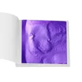 Σετ 100 μωβ φύλλων απομίμησης χρυσού 9x9cm για DIY τέχνη νυχιών, χειροτεχνίες και ζωγραφική - Τετράγωνο / Πακέτο των 100 / Μωβ
