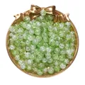 Premium ice-crack green glass beads for DIY jewelry making and handmade craft supplies - 50 Pieces Pack (8mm/1.3mm Hole) / Crackle Light Green White