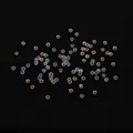 Iridescent bubble beads for DIY resin jewelry filler scattered on black background - 5g / 1.5-2mm / White