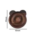 Detailed top view of a bear-shaped walnut wood bead and jewelry tray, 95mm size - Black Walnut Bear Shape Bead Tray
