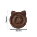 Plateau à perles en bois de noyer en forme de chat, dimensions 95mm x 100mm bien indiquées. - Plateau à Perles Forme Chat Noyer Noir