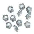 Cuentas de flores en cristal de vidrio facetado azul grisáceo para fabricación de joyas DIY. - 10 piezas/paquete (4x8x8mm) / Azul