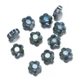 Cuentas de flores de cristal de vidrio gris azul facetado para joyería DIY - 10 piezas/paquete (4x8x8mm) / Azul Tinta