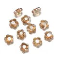 Cuentas de flores de cristal de vidrio facetado champán de alta calidad para joyería DIY - 10 piezas/paquete (4x8x8mm) / Champaña