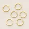 Anillas cerradas de cobre bañado en oro de 18 quilates para creación de joyas DIY - 10 Piezas / 1.0x4 / Chapado en oro 14K