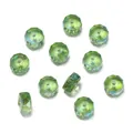 Transparent green faceted rondelle glass beads for DIY jewelry making accessories - 10 Pcs/Pack 4.5*7.5mm/Hole 1.2mm/Approx 6g / Green