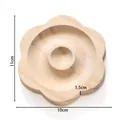 Blumenförmiges Perlentablett aus Massivholz mit Maßen 11x10x1,5 cm für DIY-Schmuck. - Massivholz / Blume