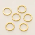 Juego de seis anillas cerradas de cobre chapado en oro de 18K para crear joyas DIY - 10 Piezas / 1.0x4 / Chapado en oro 18K