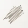 Detailed macro view of silver plated flat head T-pins for DIY jewelry making projects - 16mm (100 Pcs/Pack) / White Gold