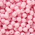 Hochwertige 6/8 mm mattrosa Acryl-Rundperlen mit geraden Löchern für DIY-Schmuck herstellen - Rosa