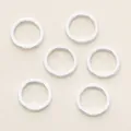 Juego de seis anillos cerrados de cobre plateado para hacer joyas - 10 Piezas / 1.0x4 / Plata gruesa