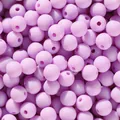 Matte lila 6/8mm Acryl-Rundperlen für DIY-Schmuckherstellung und Bastelarbeiten - Lila