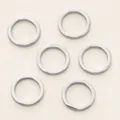 Anillos circulares cerrados metálicos plateados para creación y reparación de joyas DIY - 10 Piezas / 1.0x4 / Oro blanco