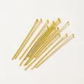 14K gold plated flat head T-pins for DIY jewelry making and beading projects - 16mm (100 Pcs/Pack) / 18K Color-preserving Genuine Gold