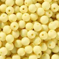 Hellgelbe 8 mm matte Acryl-Rundperlen mit geradem Loch für DIY-Schmuckherstellung - Gelb