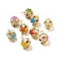 Set of colorful hollow flower bells with vibrant enamel finish for DIY jewelry and Christmas - Large (5-Pack) / Multicolor