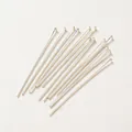 High-quality silver-plated flat head T-pins for DIY jewelry making and handmade beading crafts - (1.9x16mm / 0.6mm Gauge) 100 Pieces/Pack / Silver Tone Gold Plated