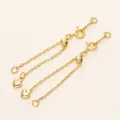 18K vergoldete Schmuckverlängerungskette mit Herzanhänger für Halsketten und Armbänder - 4er Set / 18K Vergoldete Verstellbare Kette