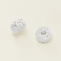 Silver-plated textured donut spacer beads for DIY handmade jewelry and bracelet charms - 5 Pieces/Pack (2.5*6mm) / Silver Moon Star Pitted Spacer