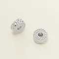 High-quality silver-plated crater textured spacer beads for DIY bracelet jewelry making - 5 Pieces/Pack (2.5*6mm) / Platinum Moon Star Pitted Spacer