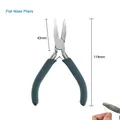 Detail view of 5-inch flat nose jewelry pliers with dimensions of 119mm and 43mm - Flat Nose Pliers