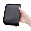 Compact black synthetic leather tool pouch with zipper closure held in hand - Tool Pouch / 1 Piece / Black