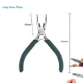 Detailed view of 5-inch mini long nose pliers with 43mm jaw and 116mm total length - Needle Nose Pliers (With Teeth)
