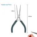 Detailed size guide for 5-inch needle-nose pliers jewelry tool with dimensions. - Long Needle Nose Pliers