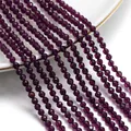 Dettaglio ravvicinato di perle di cristallo viola sfaccettate da 3mm per creazione gioielli - 1 Filo (Circa 127 Pezzi), Diametro 3mm/Foro 0.8mm / Viola scuro