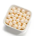 Perle in acrilico bianco crema iridescente da 10 mm per la creazione di gioielli fai da te - 30 Pezzi/Confezione / Bianco avorio
